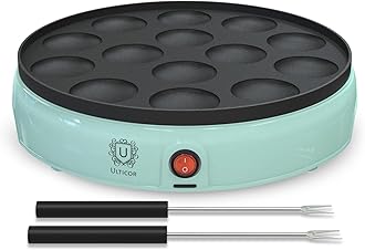 ULTICOR Mini Pancake Maker – 14-Hole Electric Poffertjes Pan – Non-Stick Dutch Mini Pancakes Griddle – Easy to Use, Easy to Clean – Perfect for Breakfast, Desserts, Snacks & More