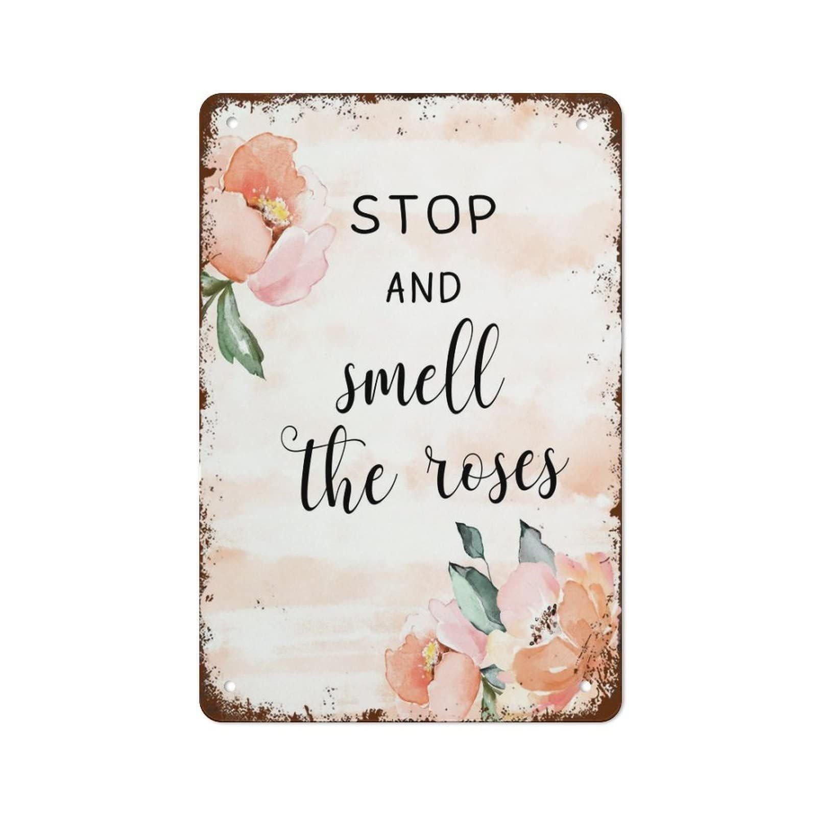 FNYUVNFAF Bloom Where You Are Planted Vintage Metal Sign Inspirational Tin Plaque Romantic Quote for Home Living Room Wall Decor 8 X 12 Inch