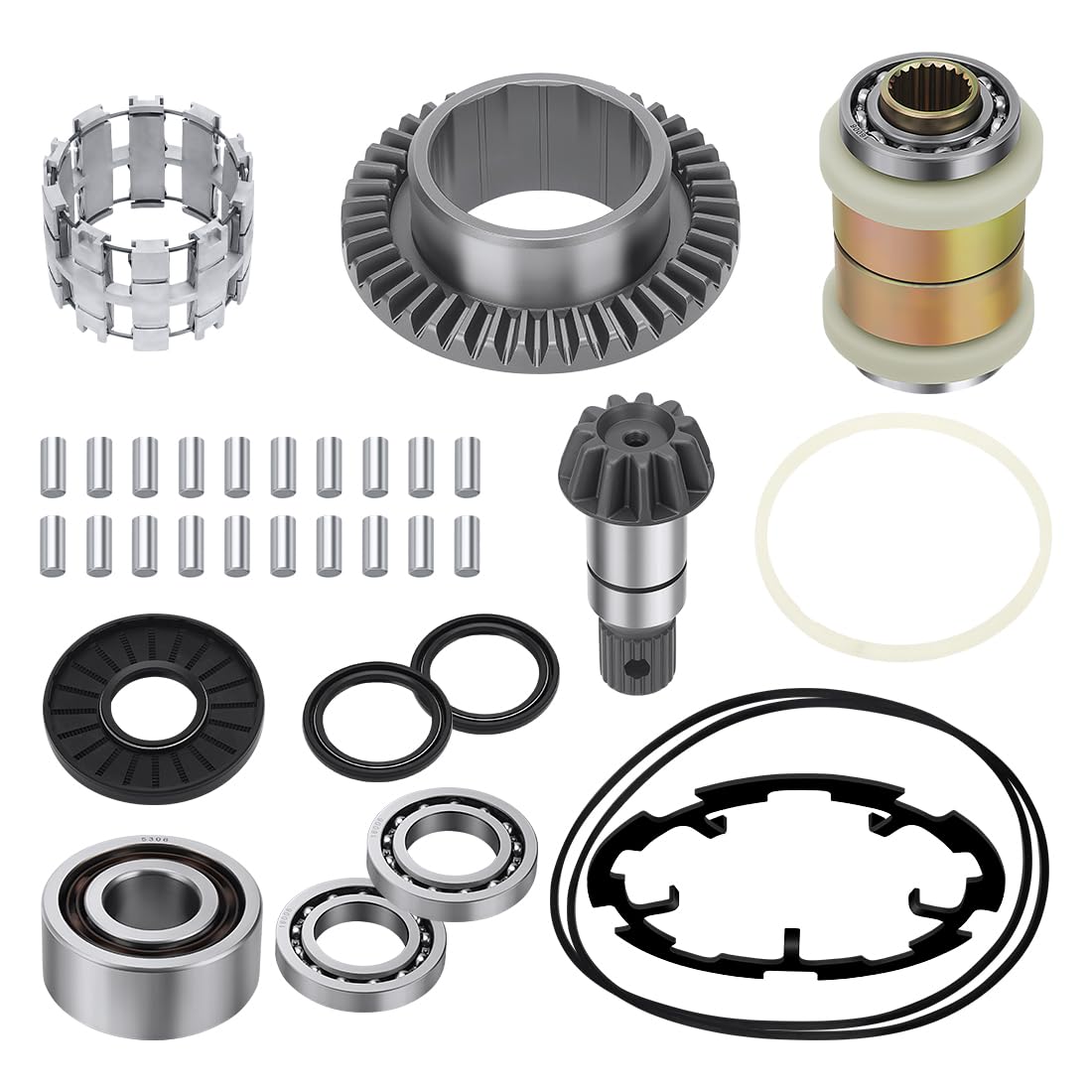 Kit pignon et couronne de différentiel avant pour Polaris | pour Polaris RZR Ranger Sportsman 325 570 800 900 100 2011-2017 avec moyeu, cage de rouleaux et plaque d’induit 3235441