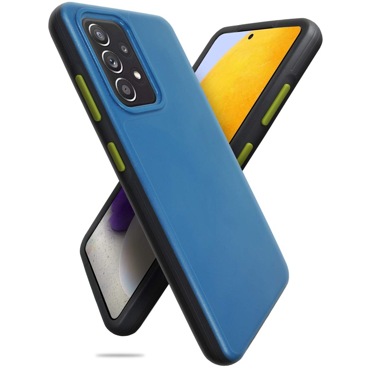 JKaseColor Splash Designed for Samsung Galaxy A72 5G Case (2021), Anti-Scratch Matte Hard Back Soft Bumper Protection Case Designed for Samsung Galaxy A72 (Blue)