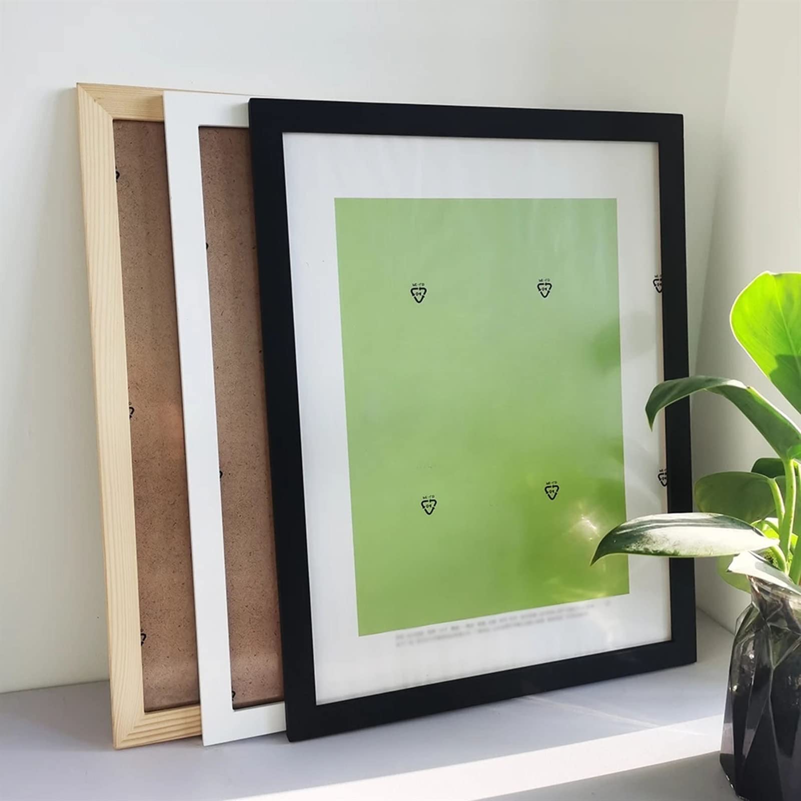 Amazon.co.jp: 北欧木製額縁 壁用 厚さ1cm プレキシガラス付き