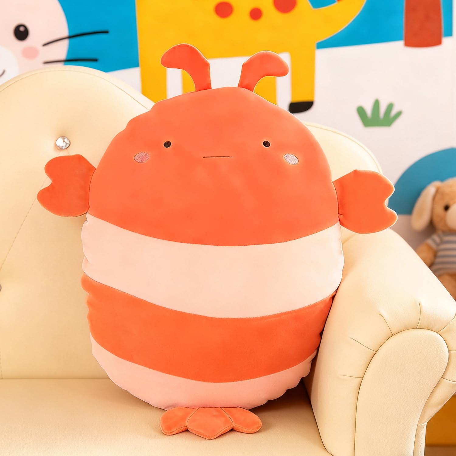 Cute Lobster Stuffed Animal Plush Doll Toy Cute Anime Plush Cuddle Pillow Soft Plushies Room Decor Gifts for Kids Girls Boys Birthday 16inch