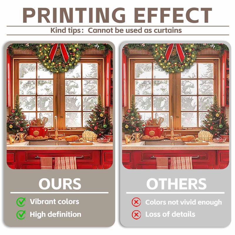 Luminora 3 x 2,4 m Fondo de Cocina navideño Rojo de, Estilo Retro