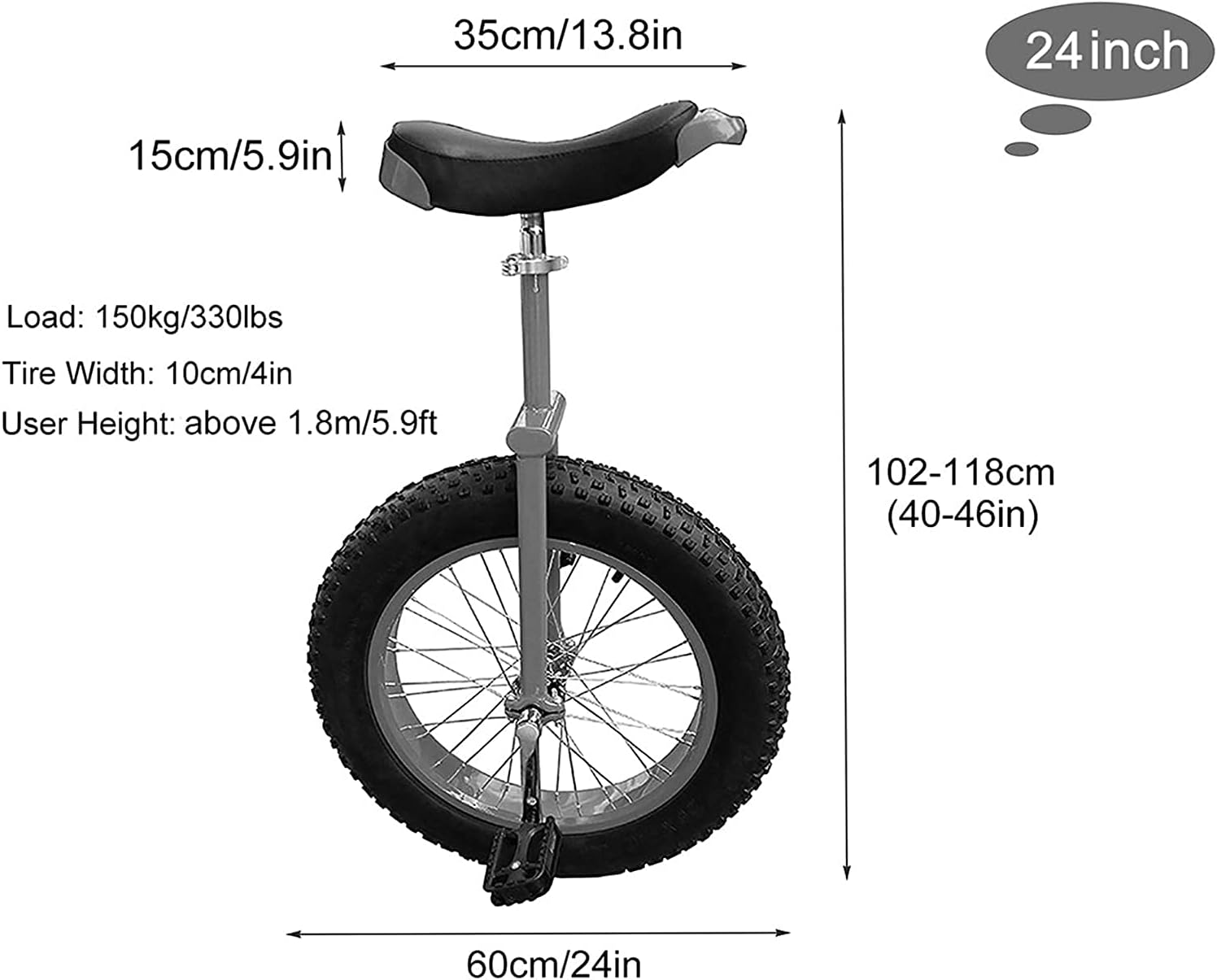 Buy MUWIZ Unicycle Unicycle Unicycle tire Mountain Unicycle 24inch