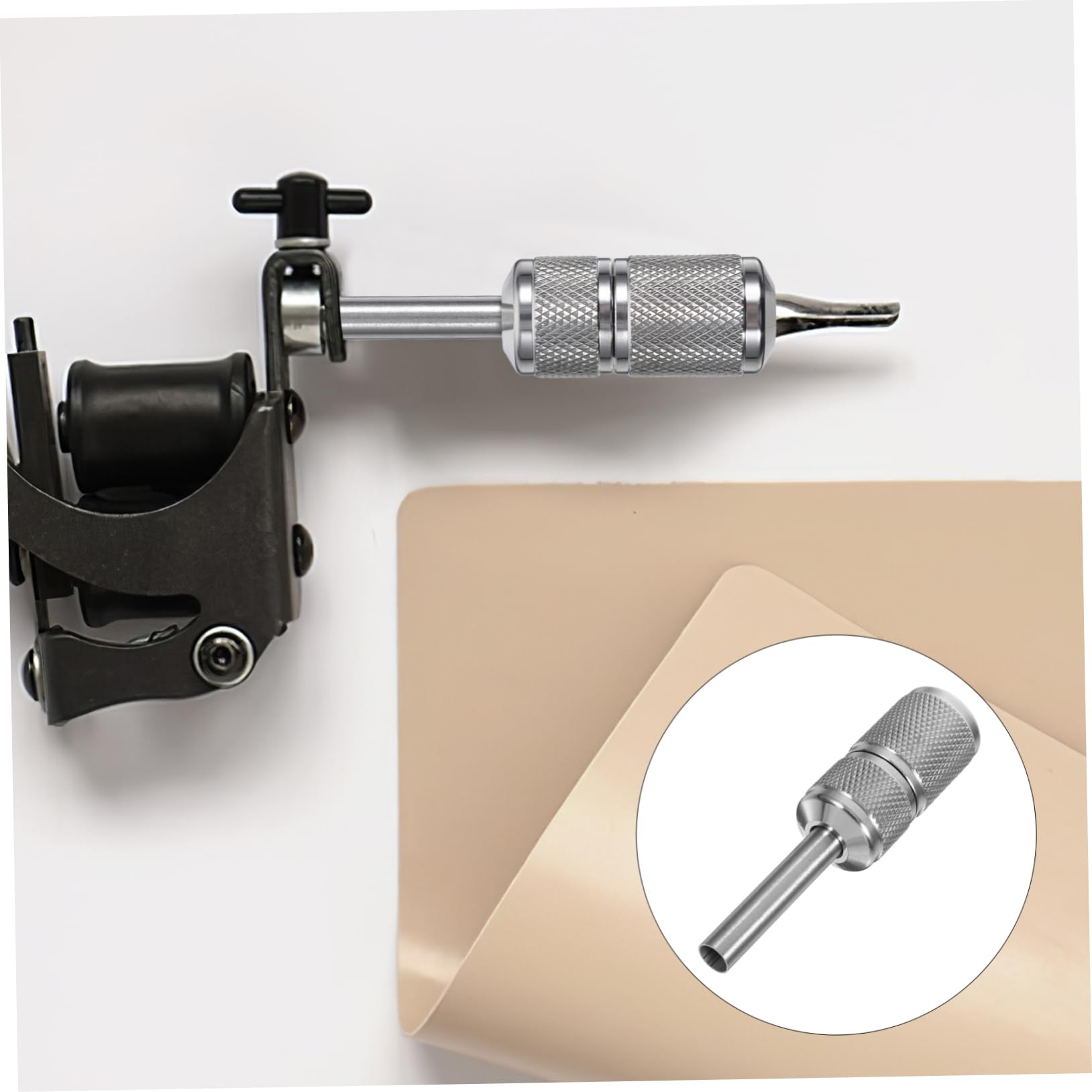 3piezas Mango De Acero Inoxidable Autocierre Para Herramientas De Arte Corporal Grip Para Tatuajes Resistente y Cómodo Para Artistas Profesionales y Principiantes