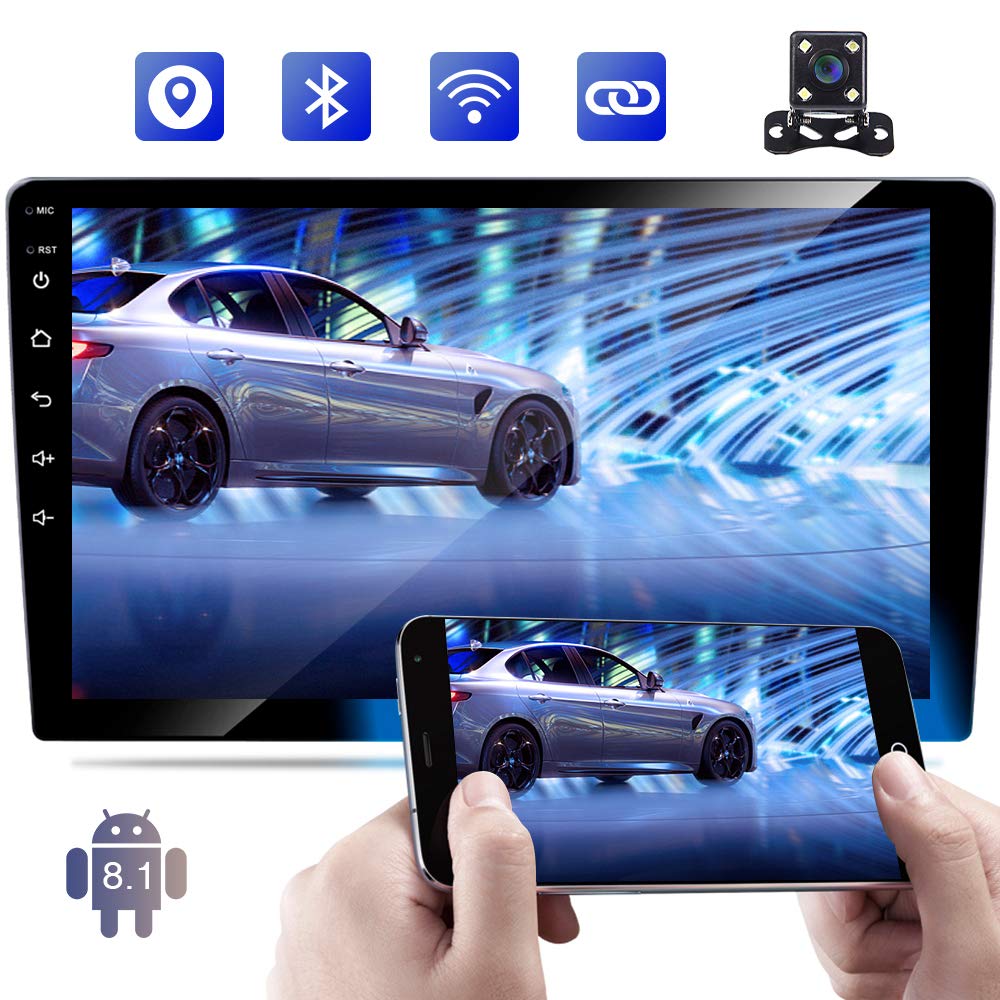 Android 8.1 Double Din Car Stereo Radio Bluetooth 10.1" Touch Screen WiFi GPS Navigation FM AM Radio Subwoofer Output USB Car MP5 Player Mirror Link Steering Wheel Control + Backup Camera