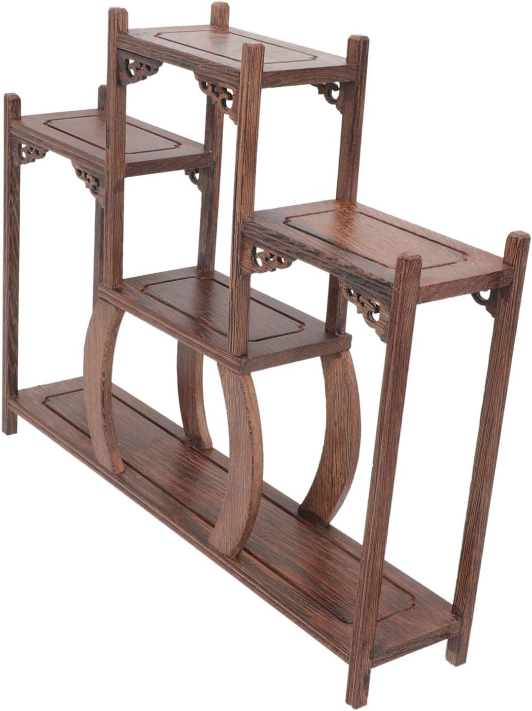 Elegant Wooden Chicken Wing Shelves Curio Display Stand for Home Decor Antique Storage Rack