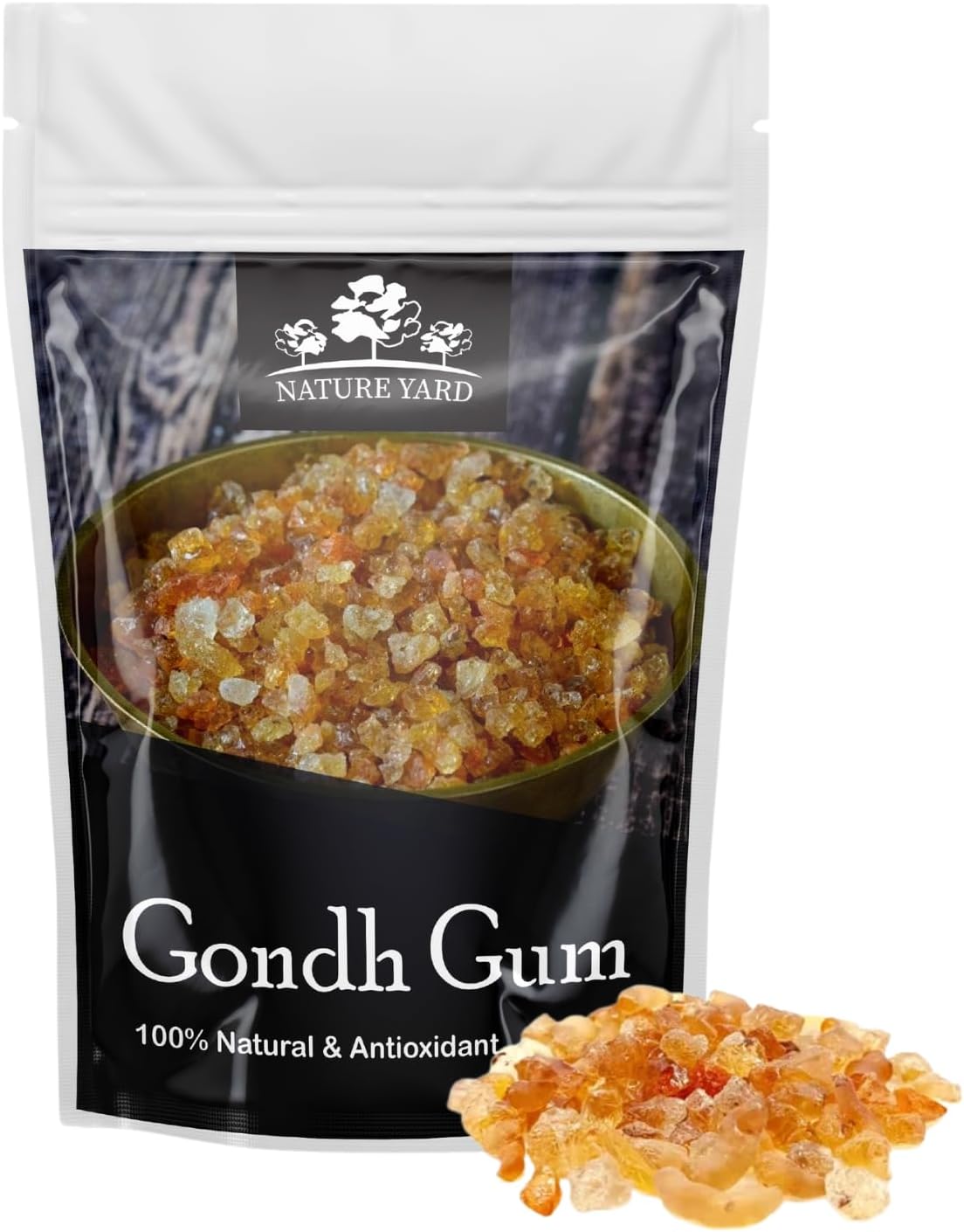 NATURE YARD Babool Gond for Ladoo Making - 500gm - Organic Wild Acacia Edible Gondh Gum, Kikar Goond