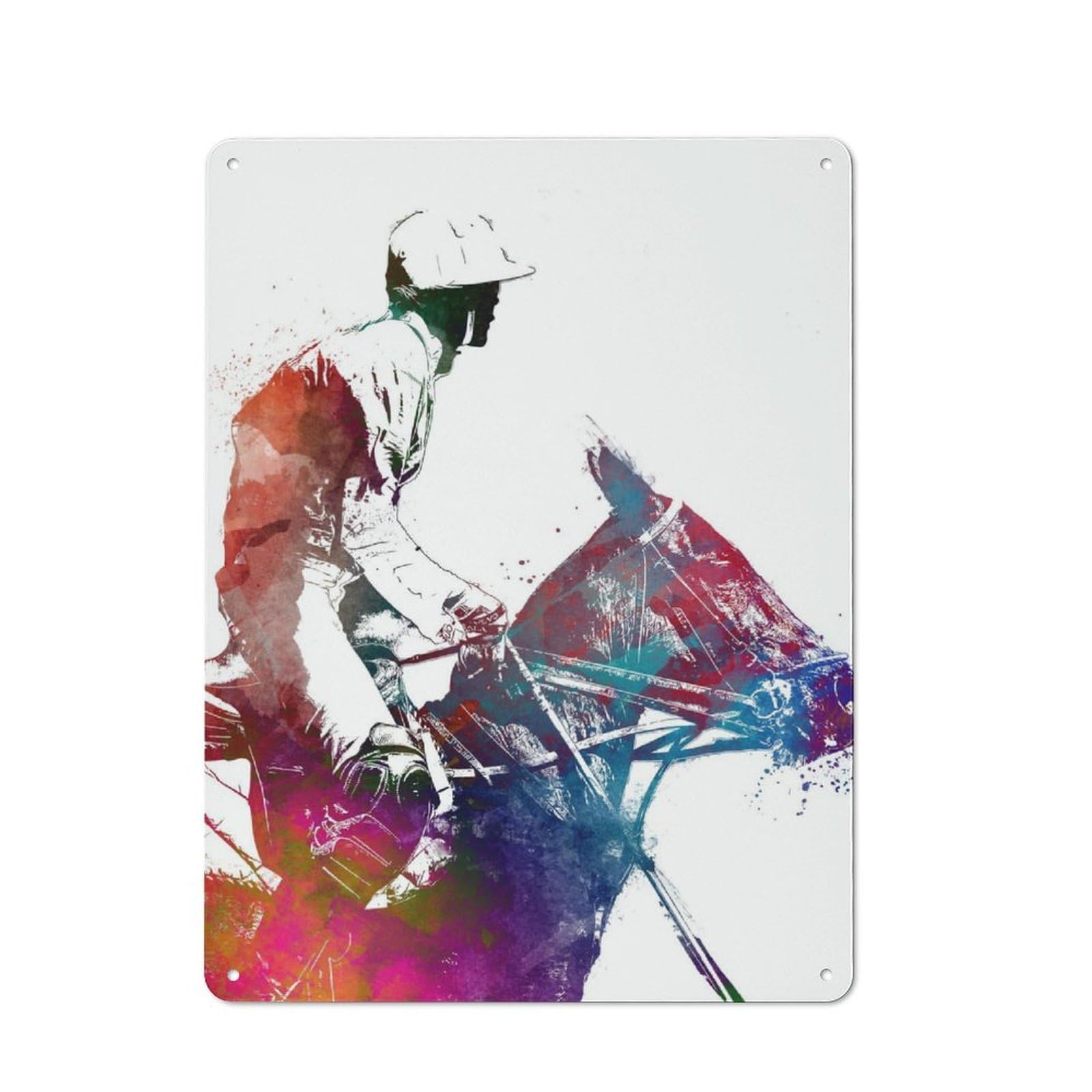 Classic Kitchen Metal Sign 40x30cm Featuring Rider, Cafe Wall Decor for Restaurant, Kitchen, Counter Or Breakfast Nook