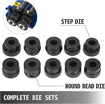 Roller Bending Machine 18 inch Sheet Metal Bead Roller with 6 Sets Dies for Producing Strengthening Ribs Throat Depth 45.72 cm