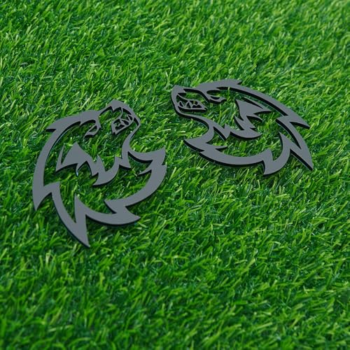 Image of Pair Set Wolf Car Emblem Badge Angry Eye Custom Truck Fender Side Rear Decal Sticker (Matte Black)