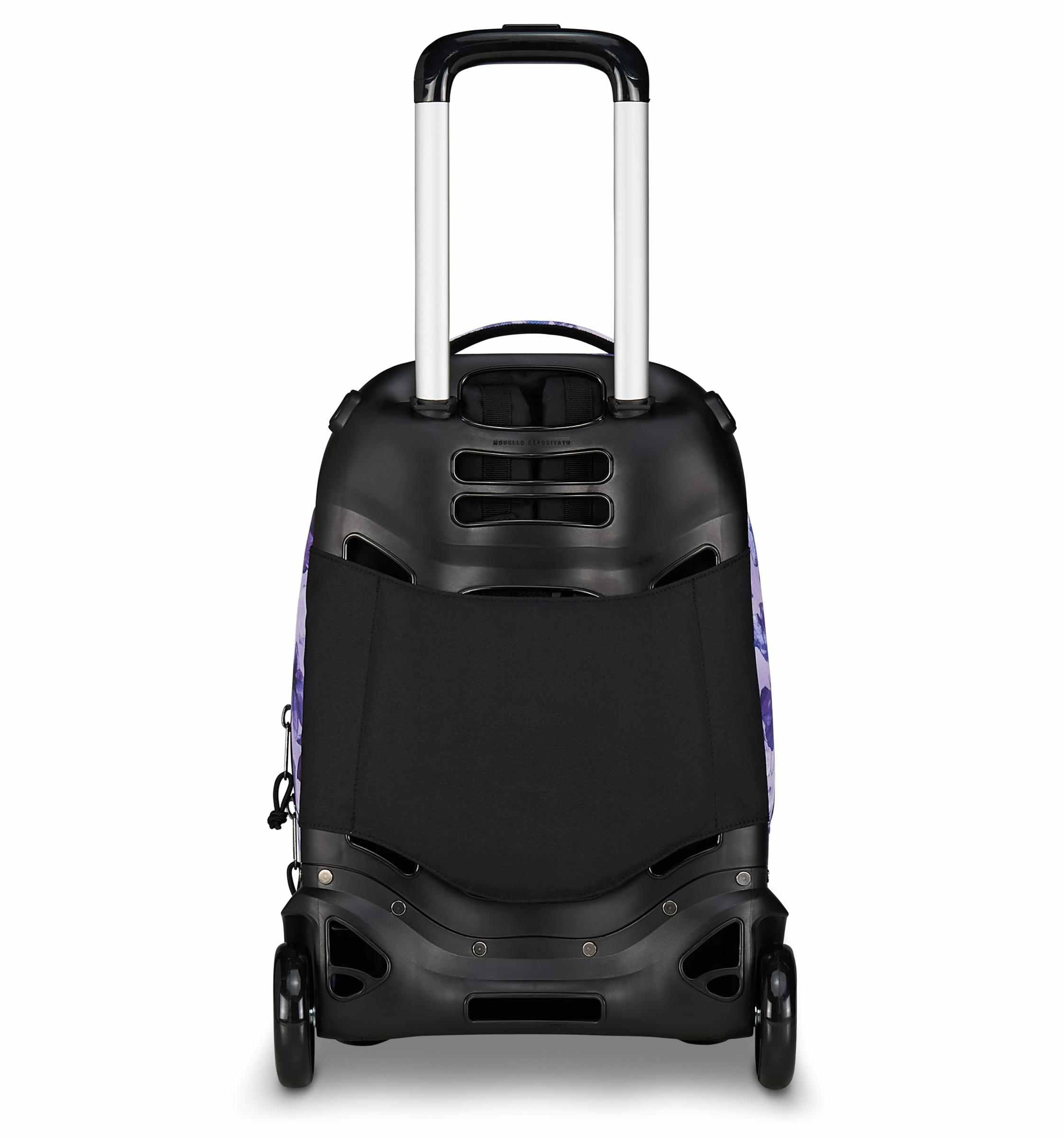 Invicta Trolley Scuola Plug, Viola, 3 in 1, Zaino Doppio Scomparto Con Carrello Sganciabile, Tasca Per PC, Tasca Per Borraccia, 34 lt, Scuola Media e Superiore, Viaggio, Zaino Ragazza