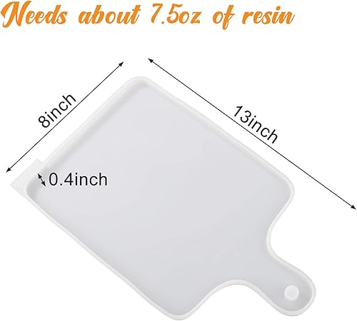 Miniatura 2 de LET'S RESIN Moldes de bandeja de resina de silicona, moldes de resina epoxi para tabla de cortar rectangular, moldes de silicona grandes para