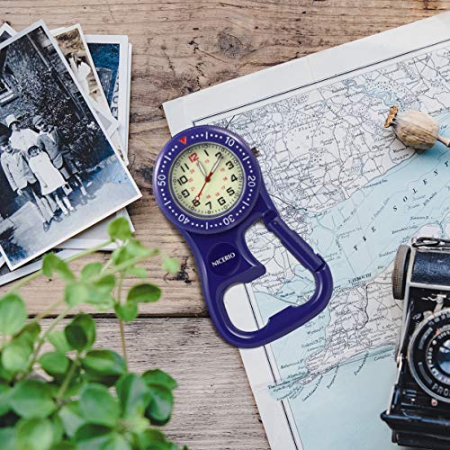 NICERIO NICERIO Relógio Mosquetão com Fecho de Mosquetão e Bússola com Abridor de Garrafas para Espo