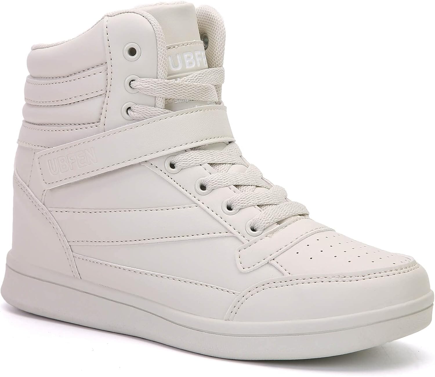 UBFEN Womens High Top Sneakers with Hidden Wedge Heel Ankle Support 2 Inch Height Increase 80s Retro Casual Boots - Image 8