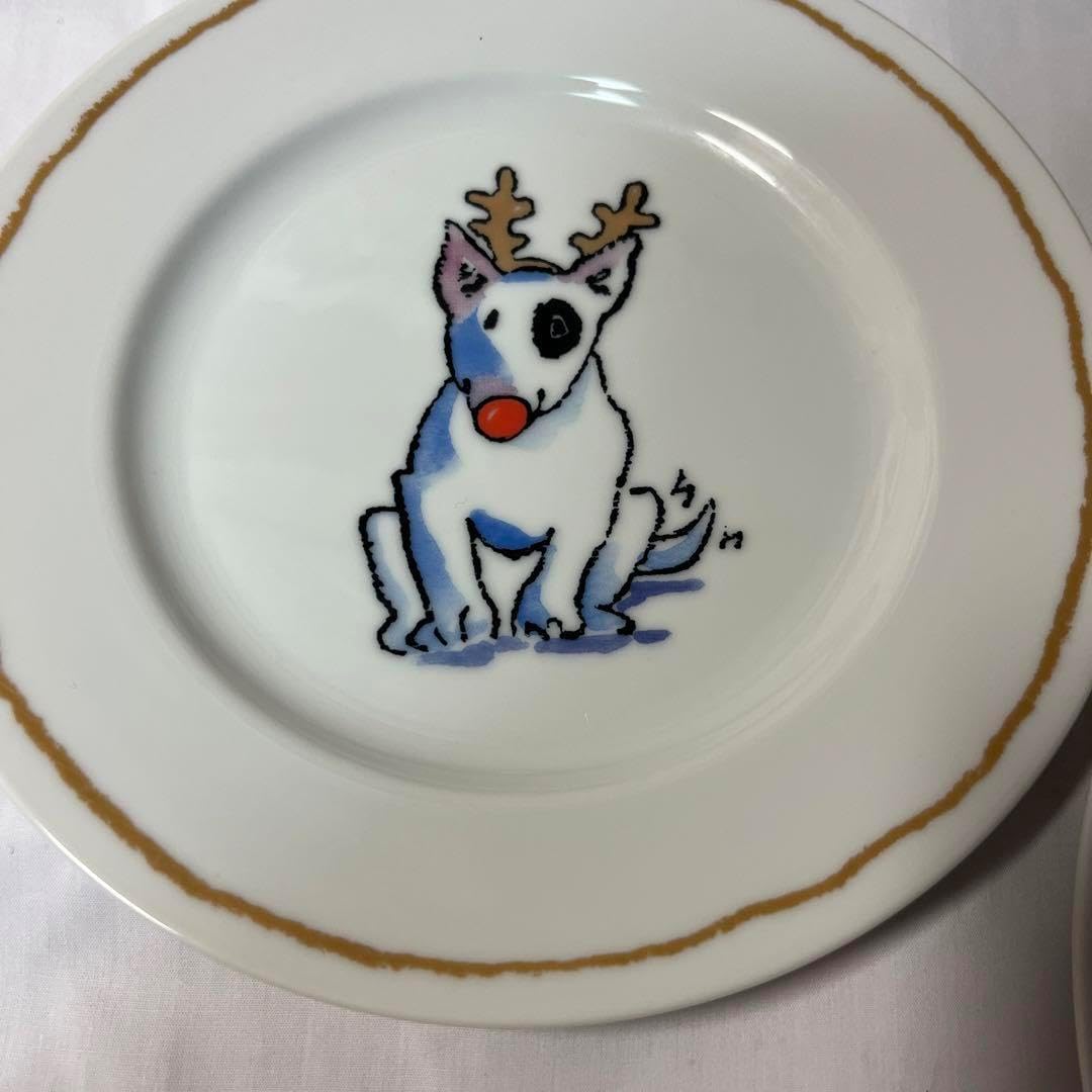 ウィリアムズソノマ　トナカイの犬イラスト皿2枚セット ウィリアムズソノマ トナカイの犬イラスト皿2枚セット - メルカリ
