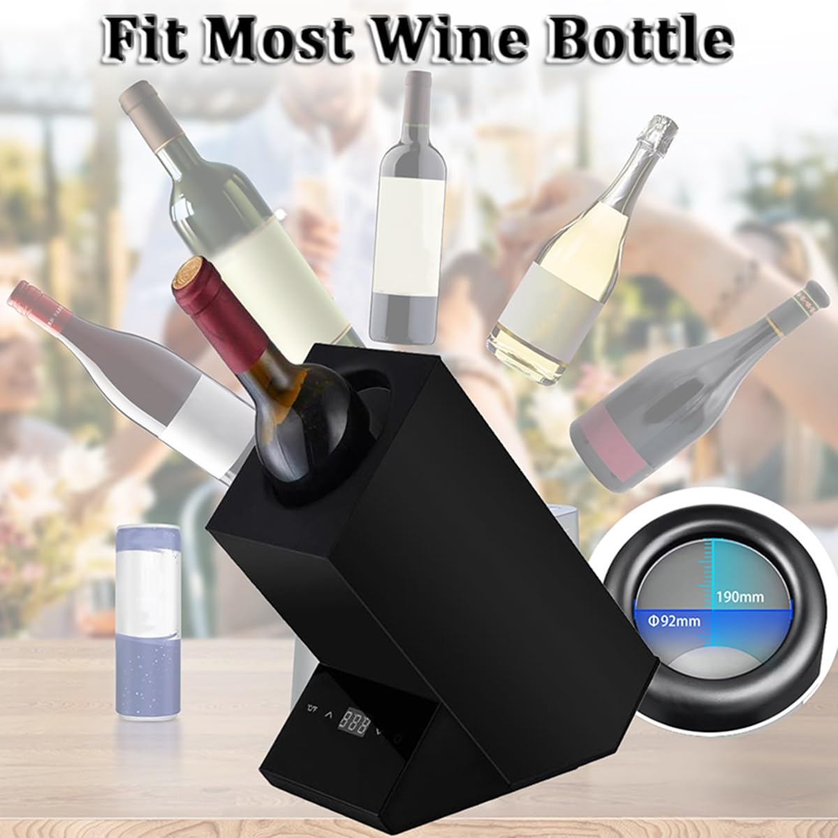 Refrigeratore Elettrico per Bottiglie di Vino - Refrigeratore Elettrico Portatile per Vino Senza Ghiaccio - Sorpresa per Gli Amanti del Vino - Refrigeratori per Vino(Black)