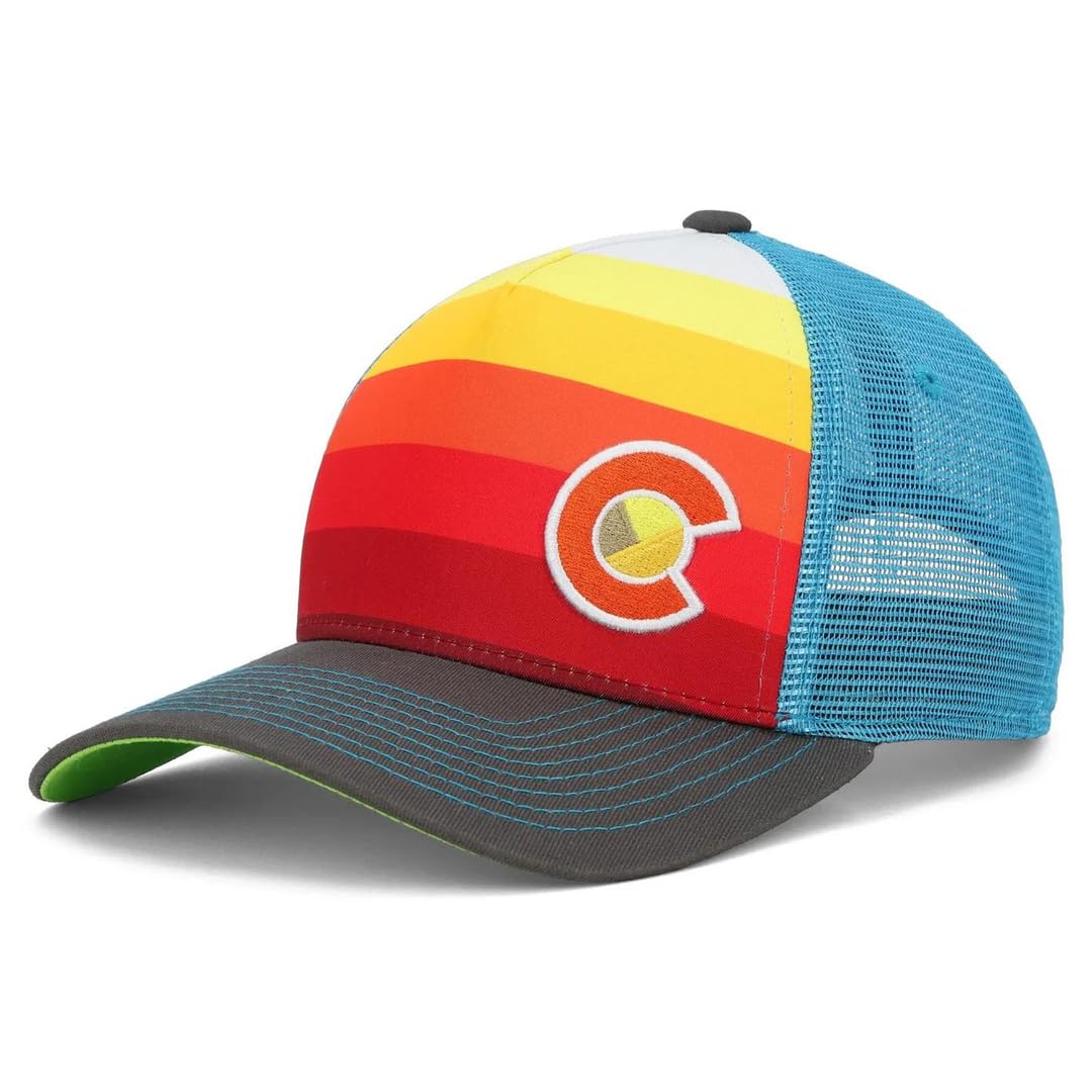 Colorado Trucker Hats for Men & Women - Custom Sunset Fader Style with Snapback, Versatile & Conscious Outdoor Cap