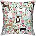 ZCHW Funda de Almohada Pitbull Terriers Perros Lindos Fundas de Almohada Lindo algodón Poliéster Fundas de cojín Fundas de Almohada Sofá Decoración del hogar 45X45CM