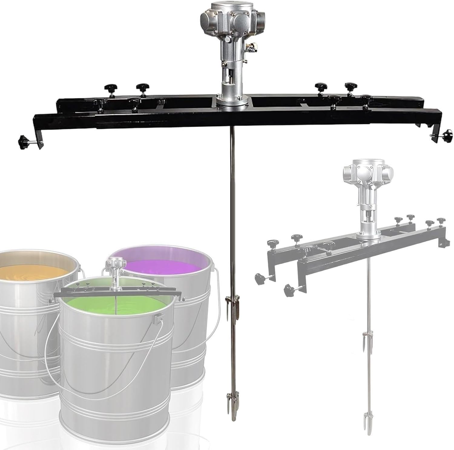 IBC Air Agitator, 1000L Tank Mixer Machine 1/2HP 3/4HP 1HP, No~Load RPM: 2500RPM 1800RPM 1000RPM, Pneumatic Bracket Paint Mixer, Paint Stirring Machine(Small 5 Cylinder)