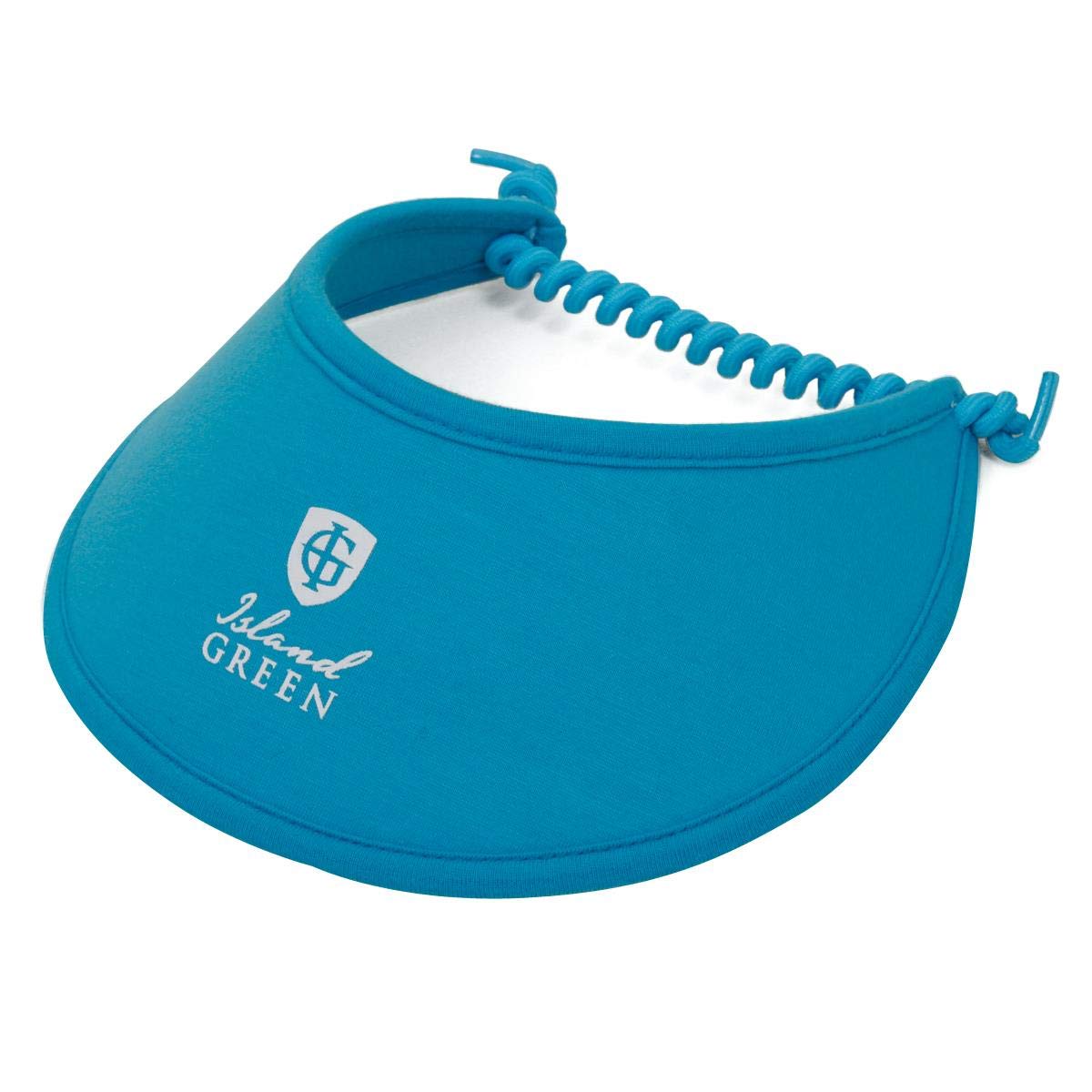 Island Green Women's Ladies Branded Expandable Spiral Cord Sun Visor Hat Hat