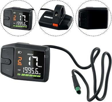 Ebike UART/CAN Protocol Display for Motors, Two Protocols Supported, Ebike Display Meter Control Panel E-Bike Computer Display(CAN)