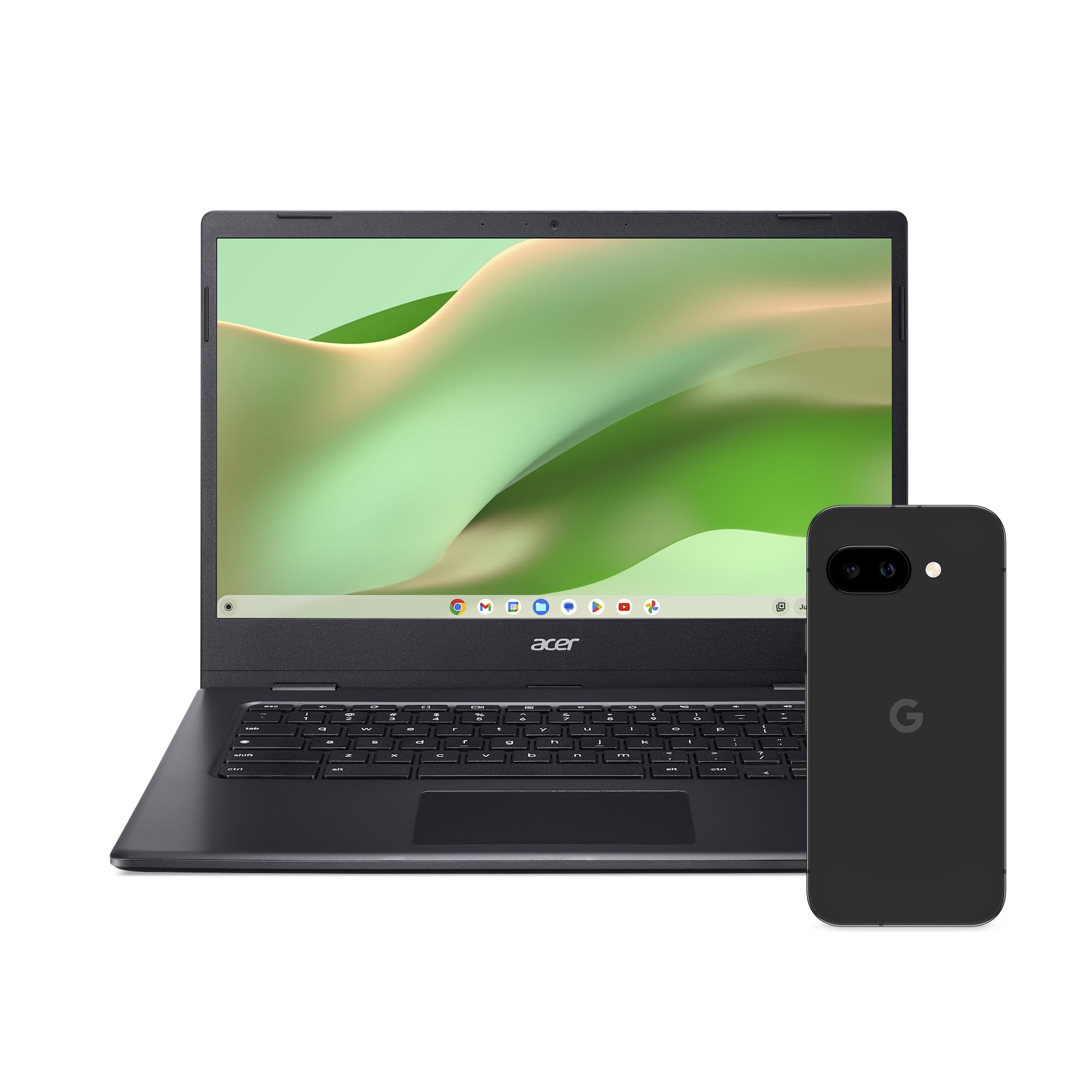 Google Pixel 9a - Smartphone Android sbloccato con fotocamera AI, batteria che dura tutto il giorno e funzioni di sicurezza avanzate - nero ossidiana, 128GB + Acer Chromebook 314