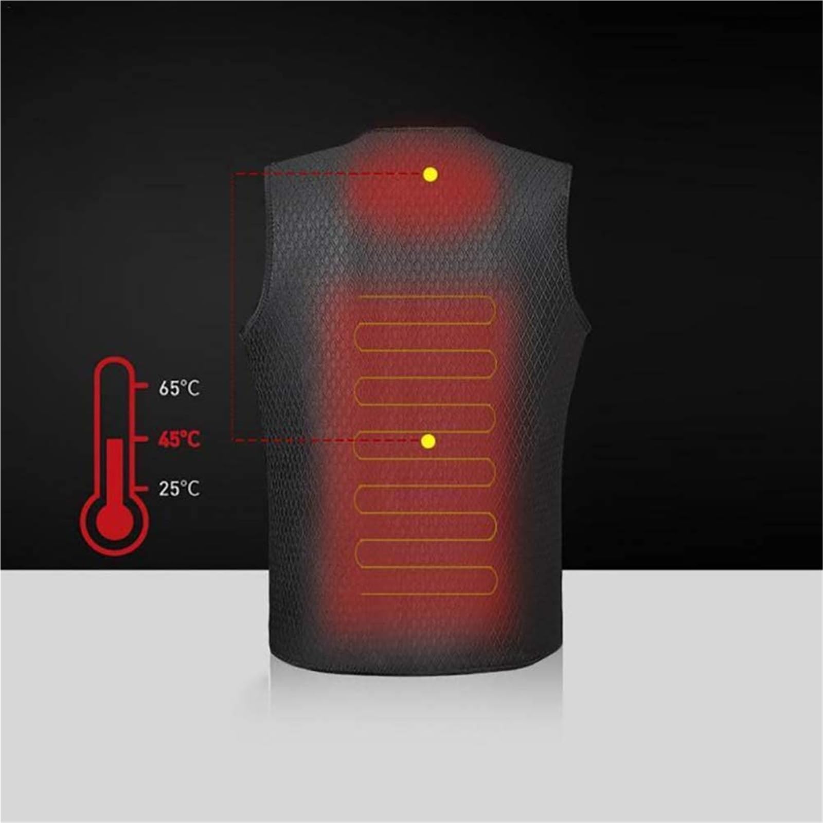 Podgrzewana Koszulka Termoaktywna z 3 Temperaturami Grzania, Ładowana Przez USB, Nadająca się do Prania (Brak Baterii w Zestawie)