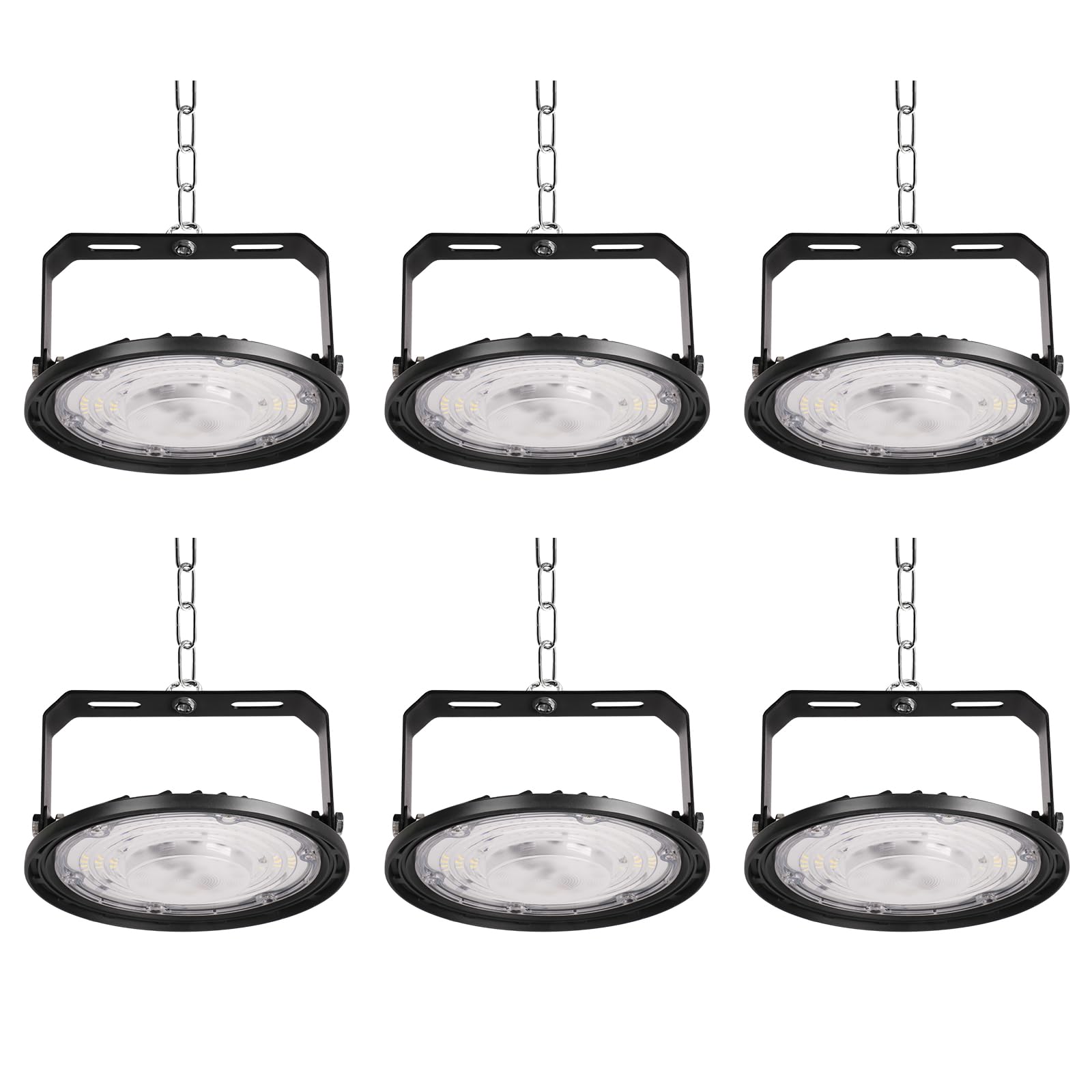 Fosingut 100W Industrial LED Floodlight,10000LM High Bay Spot Light Workshop Lighting,Cool White 6500K IP65 Waterproof UFO Ceiling Light LED Interior Chandelier for Warehouse,Factory,Hall,Gym-6pcs — image 1