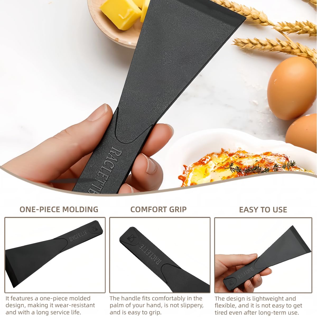 Spatola Raclette, Paletta Raclette, Raschietto Raclette, Spatole Padelle Spatola Crema Spatola Pizza Cucina Accessori per Formaggio Melter Griglia da Tavolo Padelle Antiaderenti (12