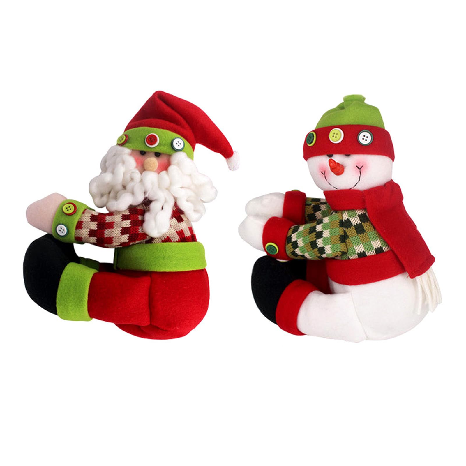 KAQNTUD Knitted Christmas Tree Toppers with Santa Claus and Snowmen Star Safe Soft Materials Christmas Decoration Knitted Star Christmas Tree Toppers
