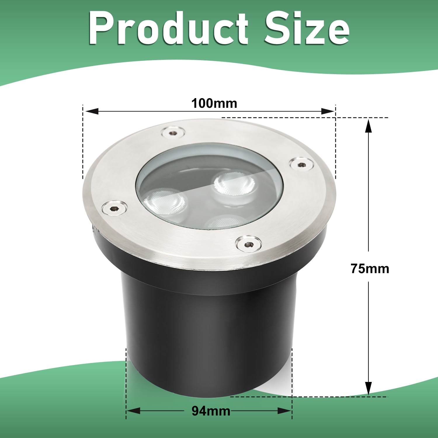 Fiqops 8er Set Bodenstrahler außen mit LED 3W Warmweiß Lich IP65,Bodeneinbaustrahler aussen Schwarz matt rund,Bodenleuchten befahrbar 230V,Bodeneinbauleuchten für Boden Garten Pool Pflanzen