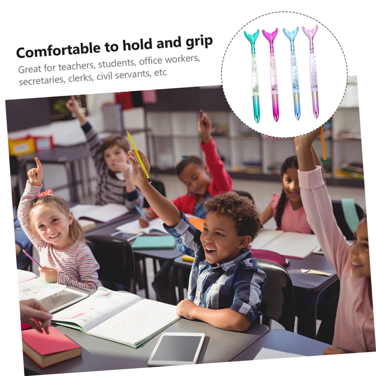 SHINEOFI 3ensembles Stylos à Bille Design Sirène De Stylos Gel Noirs Pour Fournitures Scolaires Amusantes Et Créatives