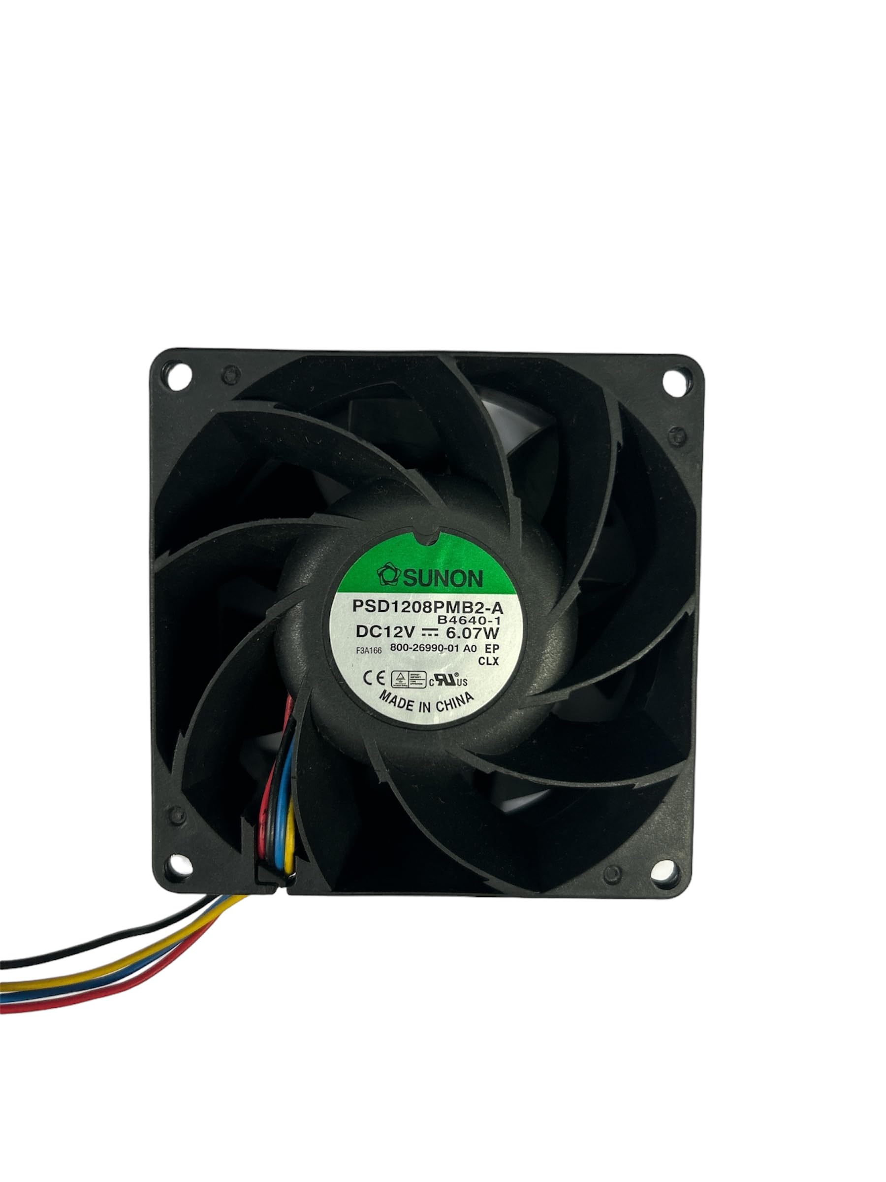 SUNON DC Cooling Fan, 12V 6.07W, 80x80x38mm, 4-Wire, PSD1208PMB2-A, Suitable for Desktop, Laptop, Server