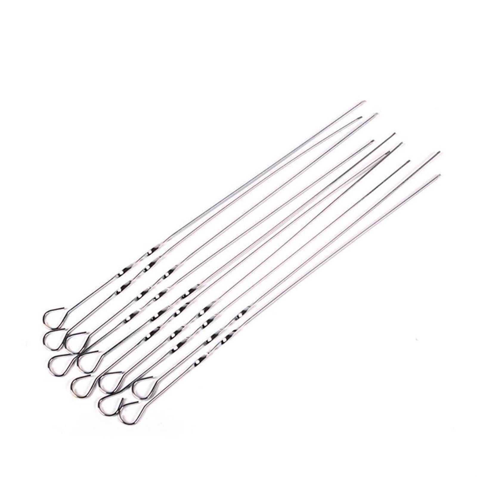 Brochetas para Kebab, Brochetas de Kebab, 10 Uds., Aguja for Asar con Pasador Plano, Barbacoa Acero Inoxidable 38cm