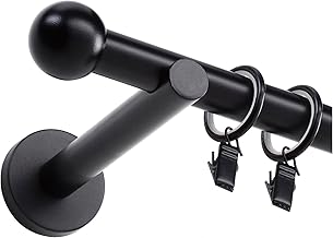 Fenster DEKOR - Gardinenstange Schwarz/Weiß - Länge nach Maß - Elegante Modern Vorhangstange - 1-läufig / 2-läufig - Karniesabschluss wählbar