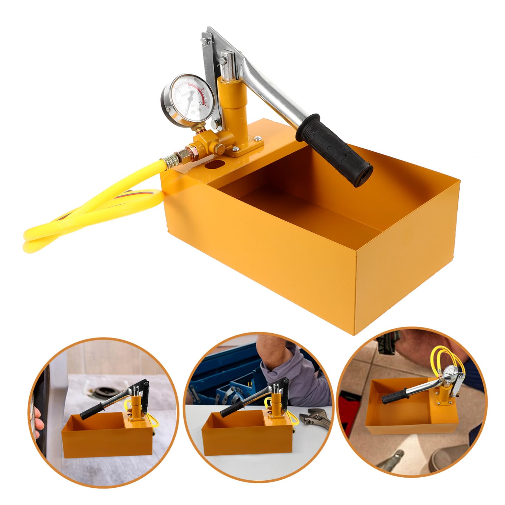 Ciieeo Pompa di Pressione Manuale 25kg per Tubazioni Ppr con Manometro Idraulico, Capacità 30m³/h, Materiale Alluminio, per Progetti di Costruzione
