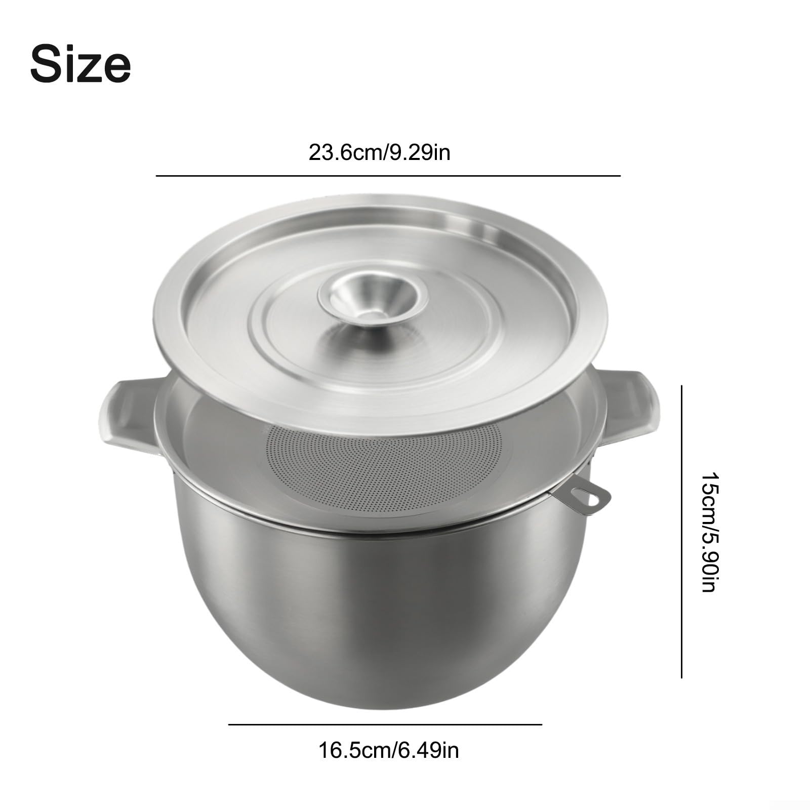 Vaso filtrante per olio con coperchio sicuro e rete integrata per filtrare e conservare oli aromatizzati fatti in casa in cucina (5,2 L)