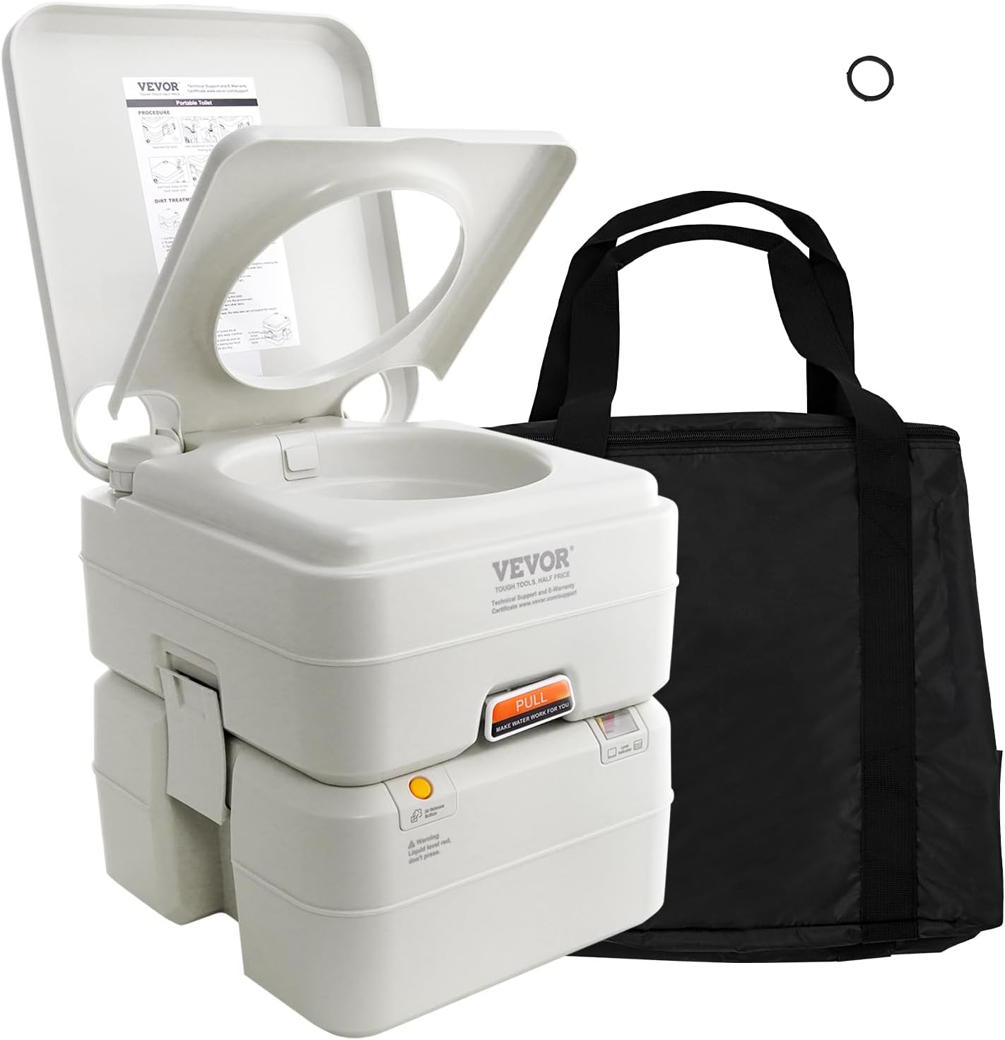 VEVOR Portable Toilet Bundle with Flush and Wakeman Pop Up Pod Privacy Tent for Camping, Beach, Tailgate