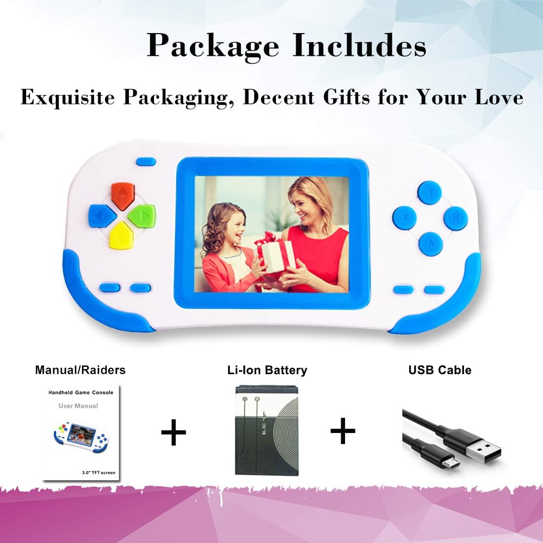 即日出荷 Zhishan 16ビット大人と子供用ゲーム機 内蔵2ゲーム クラシックレトロビデオゲーム 子供の誕生日 クリスマスプレゼントに適合 ブルー 公式 Www Iacymperu Org