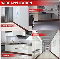 Vista 5 de Base de vinilo para pared, moldura de zócalo de 4 pulgadas, flexible, autoadhesiva con diseño para pegar y despegar, 4 pulgadas x 60 pies, marrón