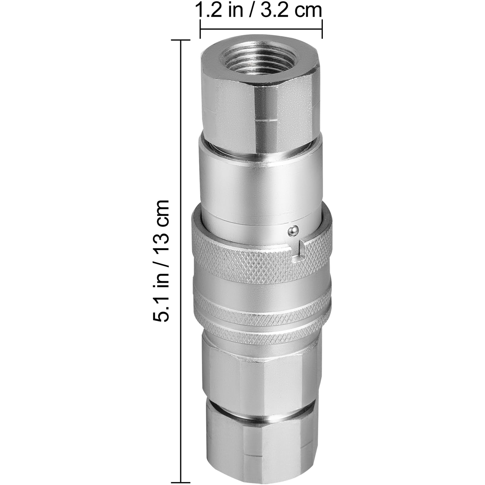 VEVOR Hydraulische Schnellkupplungen Kupplungssatz Schnellkupplung 4 Stk. 1/2 Zoll, Stahl & PVC Hydraulikkupplung Stecker Nicht Verformbar Korrosionsschutz Druckluftkupplung Schnellkupplung Stecker