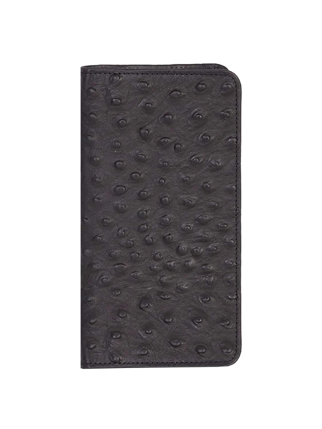 Scully Ostrich Embossed Leather Blank Page Pocket Notebook (Ostrich Black)