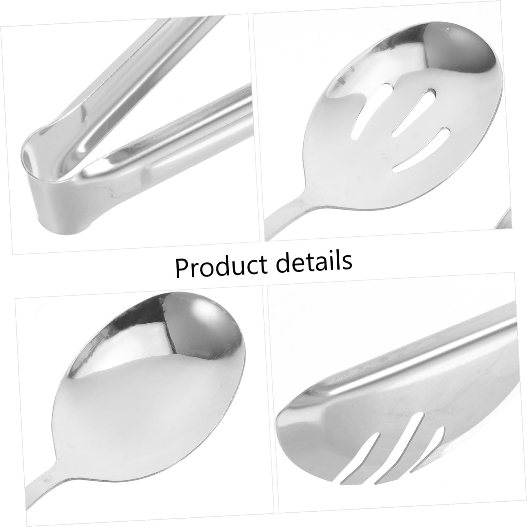 Alipis 18piezas Cubiertos Para Servir De Acero Inoxidable Cucharas Para Ensalada Pinzas Para Buffet y Espumadera Ranurada Para Catering Restaurantes Bodas Cenas y Eventos
