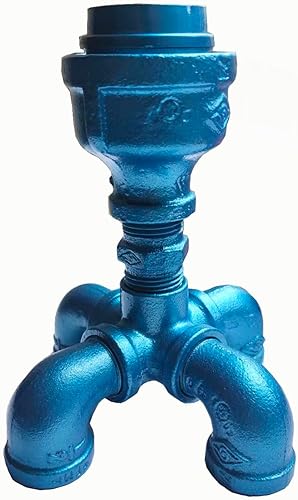 Miniatura 4 de Lámpara de mesa robot de tubería industrial, luz de escritorio Steampunk, metal dorado, estilo vintage (E)