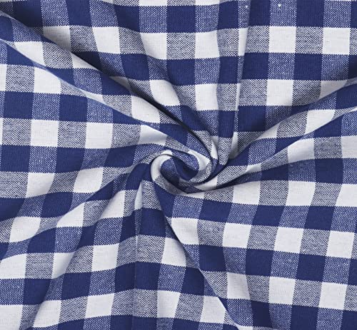 Image of AIRWILL, 200GSM Handloom Cotton Double Bedsheet with 2 Pillow Covers (Gingham Check Blue)