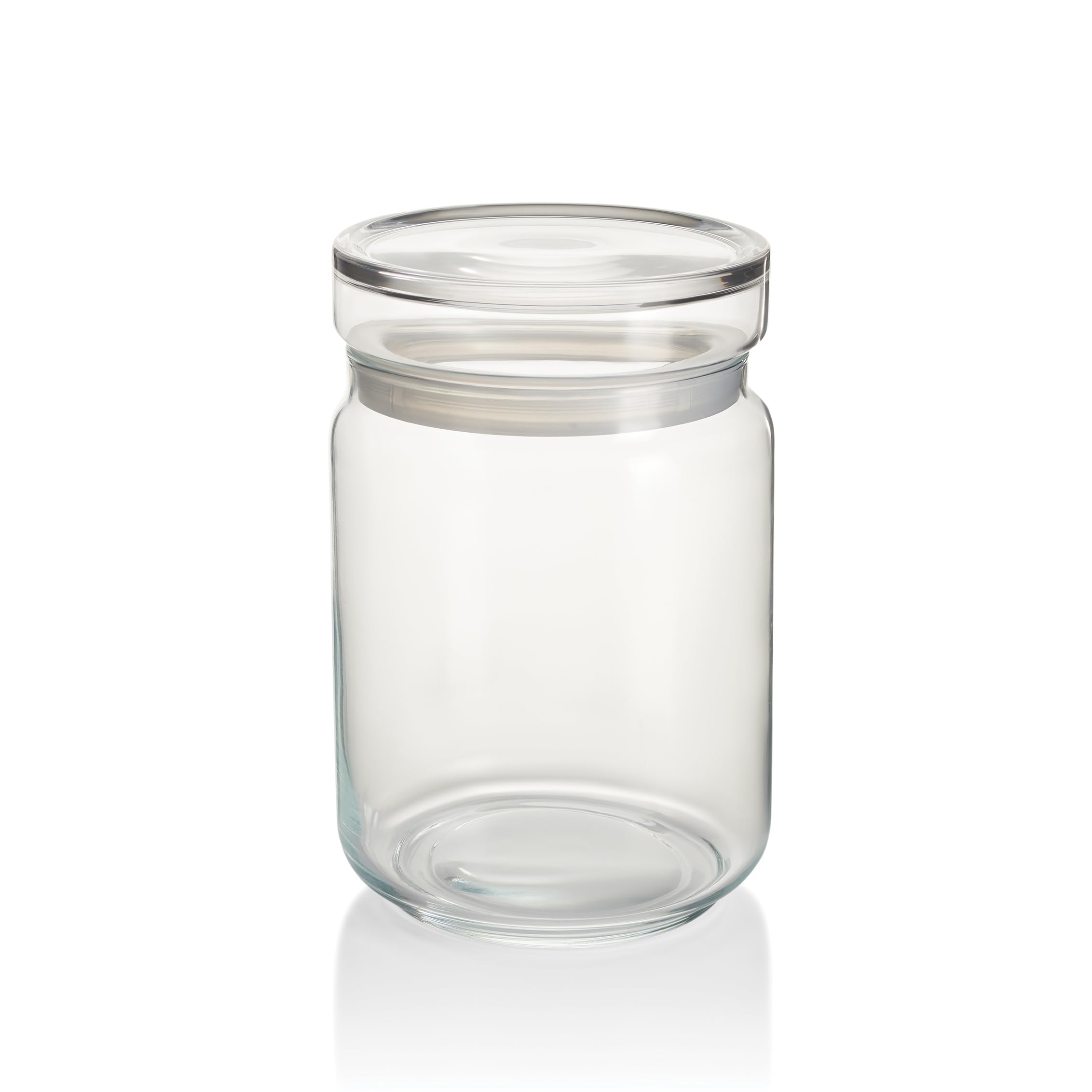 Comptoir De Famille Transparent 2L Glass Jar With Lid - Stackable & Nestable Airtight, Durable Dry Food Storage - Dishwasher Safe