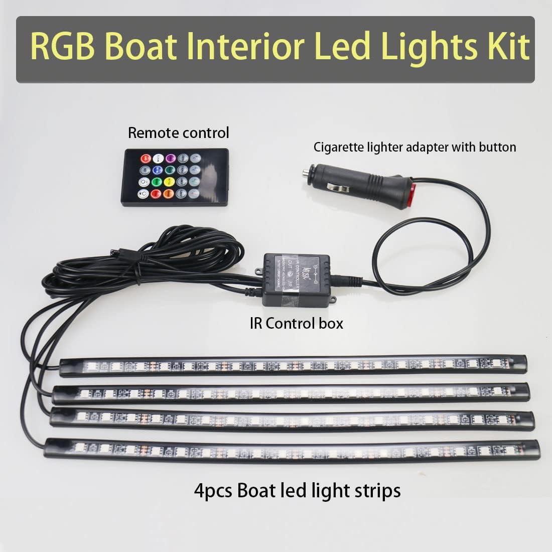 Buy Dobertry Boat Interior Led Lights Kit, RGB Remote Control Marine Strip Lights 12v with