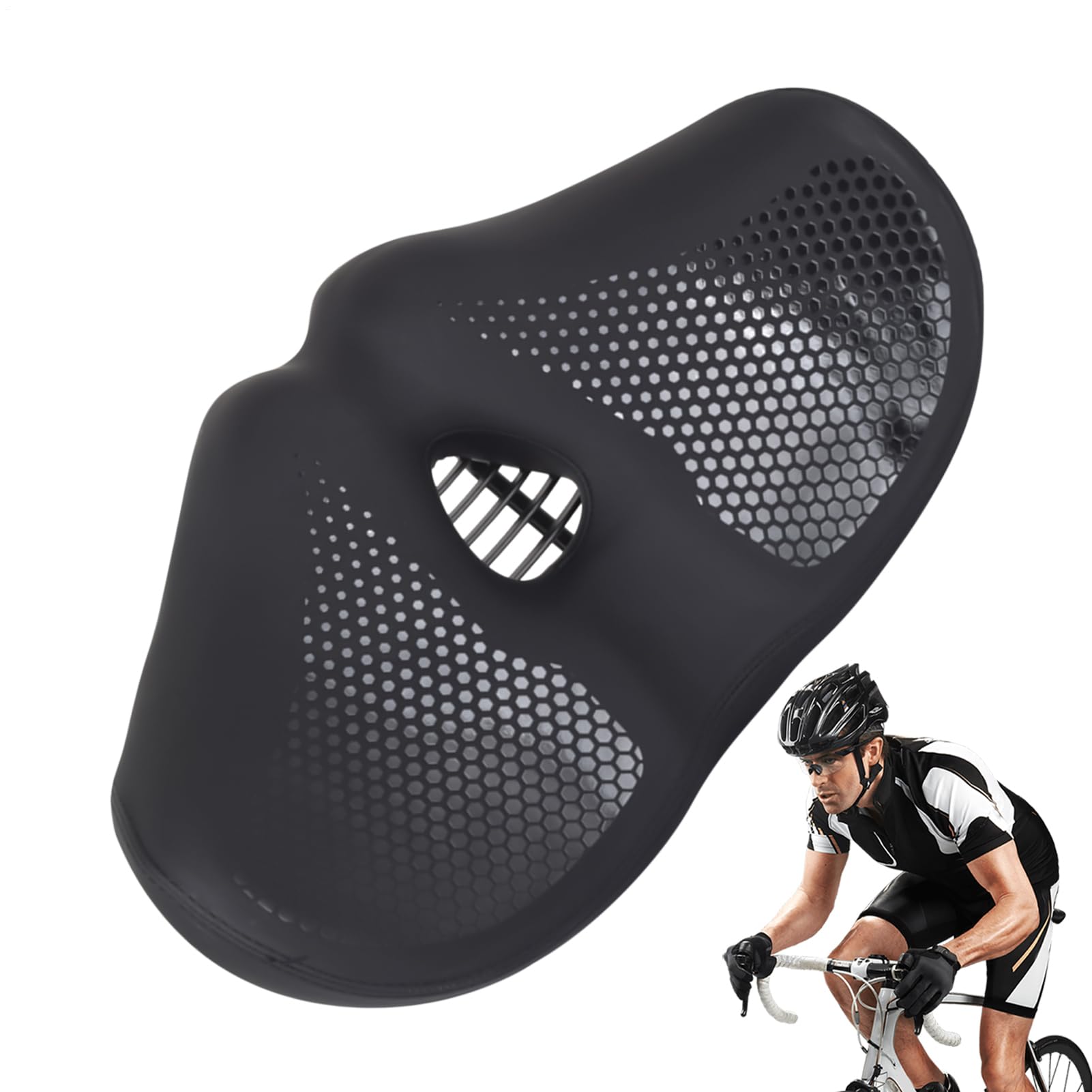 Coussin de siège de vélo – Siège de vélo surdimensionné | Housse en gel rembourrée, selle de montagne sans nez, électrique épaisse et étanche | Confortable, respirant, haute élasticité pour le