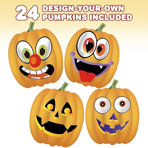 Miniatura 8 de ArtCreativity Make Your Own Jack-O-Lantern - Juego de calcomanías para la cara  36 hojas  Calcomanías personalizables de Halloween para niños,